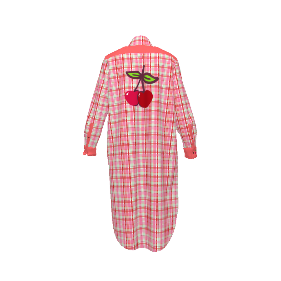 CHERRY SODA PLAID SHIRT DRESS