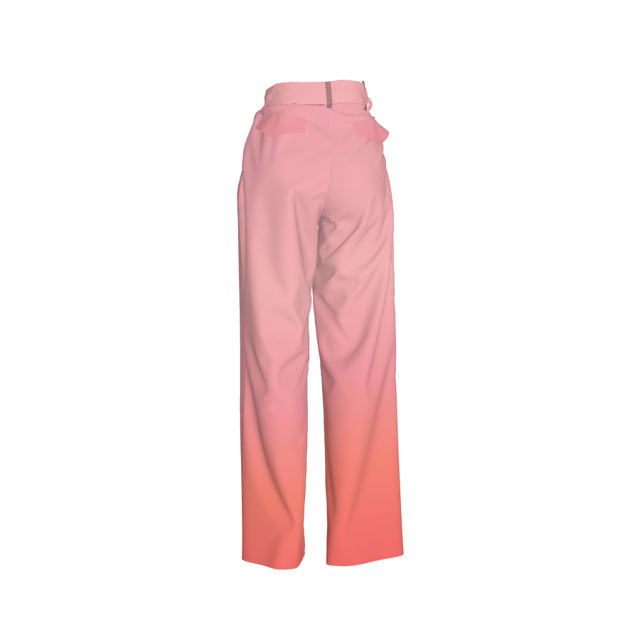 WOMENS FULL LEG PLEATED PANT IN GRADIENT PINK