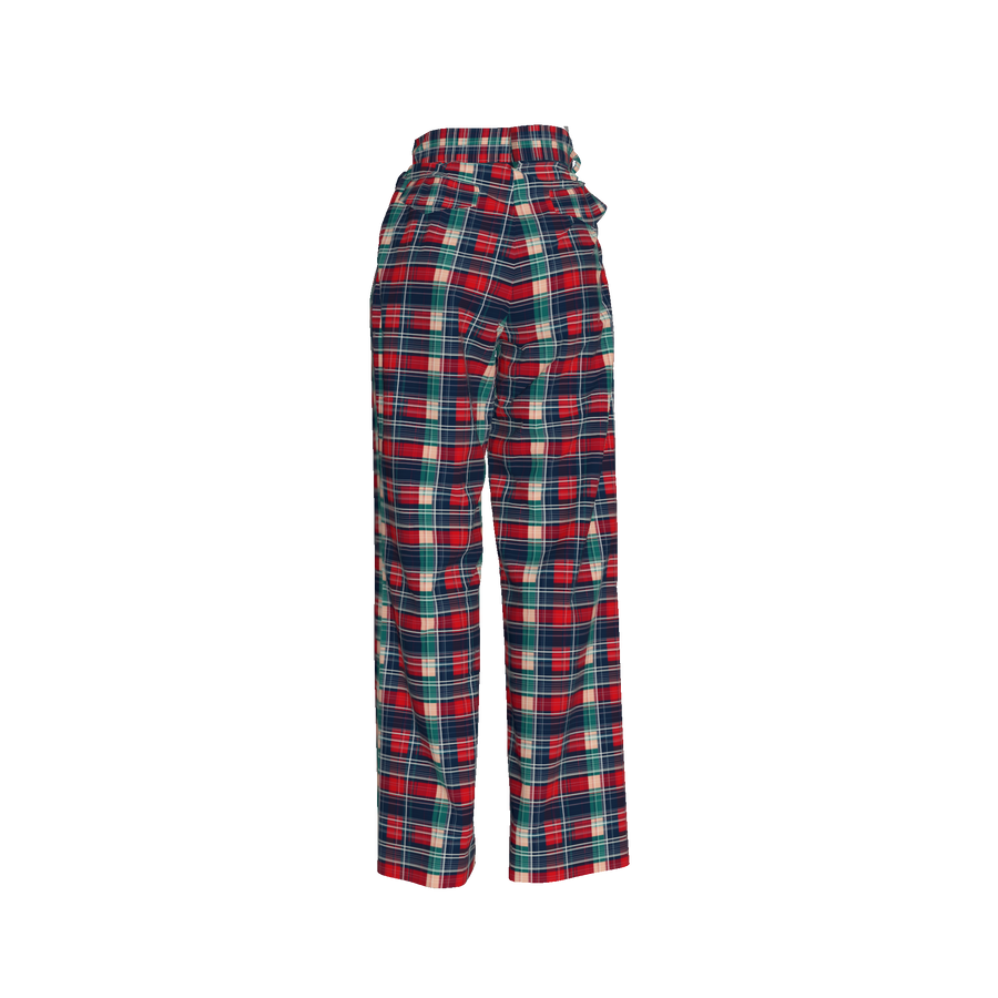 HOLIDAY PLAID PLEATED PANT