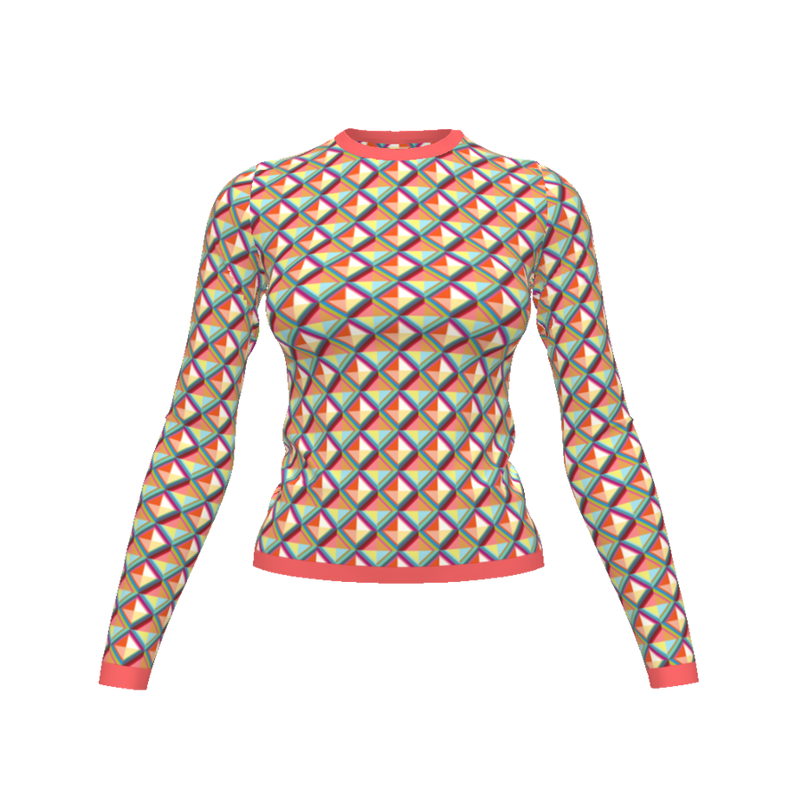 LONG SLEEVE TRIANGULAR PRINT T-SHIRT