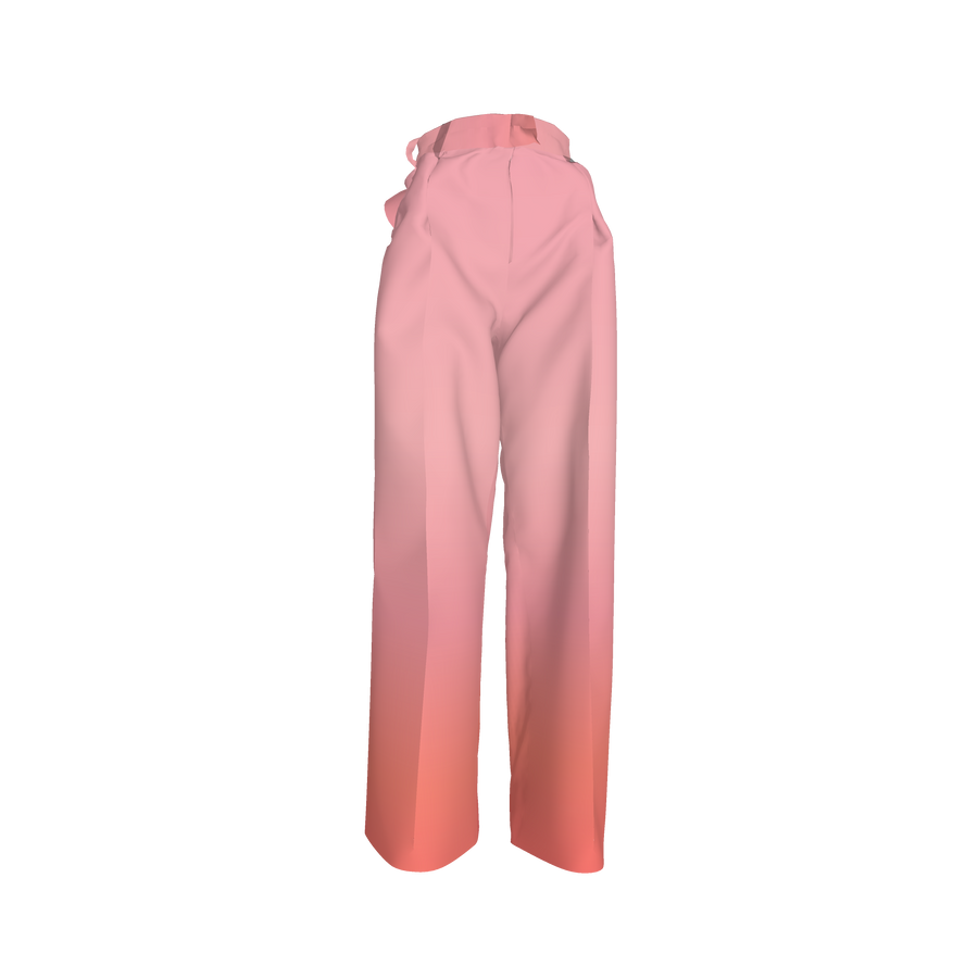 WOMENS FULL LEG PLEATED PANT IN GRADIENT PINK