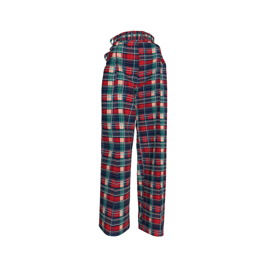 HOLIDAY PLAID PLEATED PANT