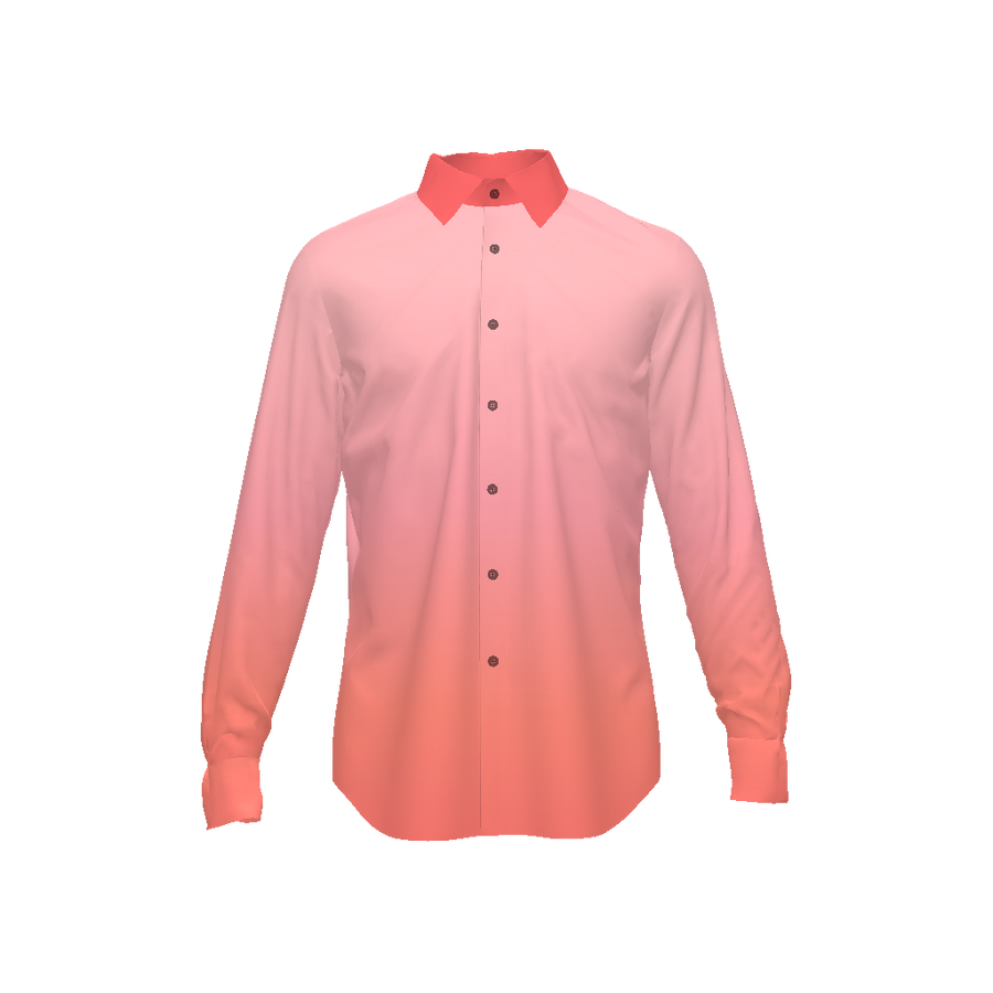 UNISEX FRENCH PLACKET BUTTON UP SHIRT IN GRADIENT PINK