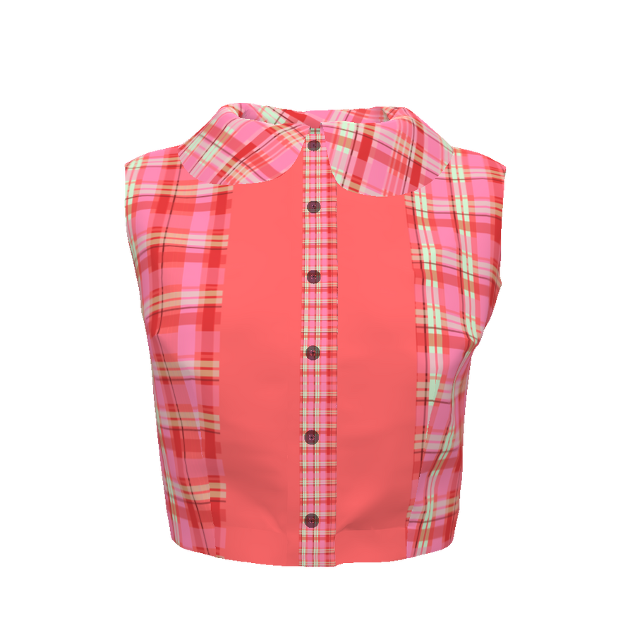 CHERRY SODA BABY COLLAR TOP