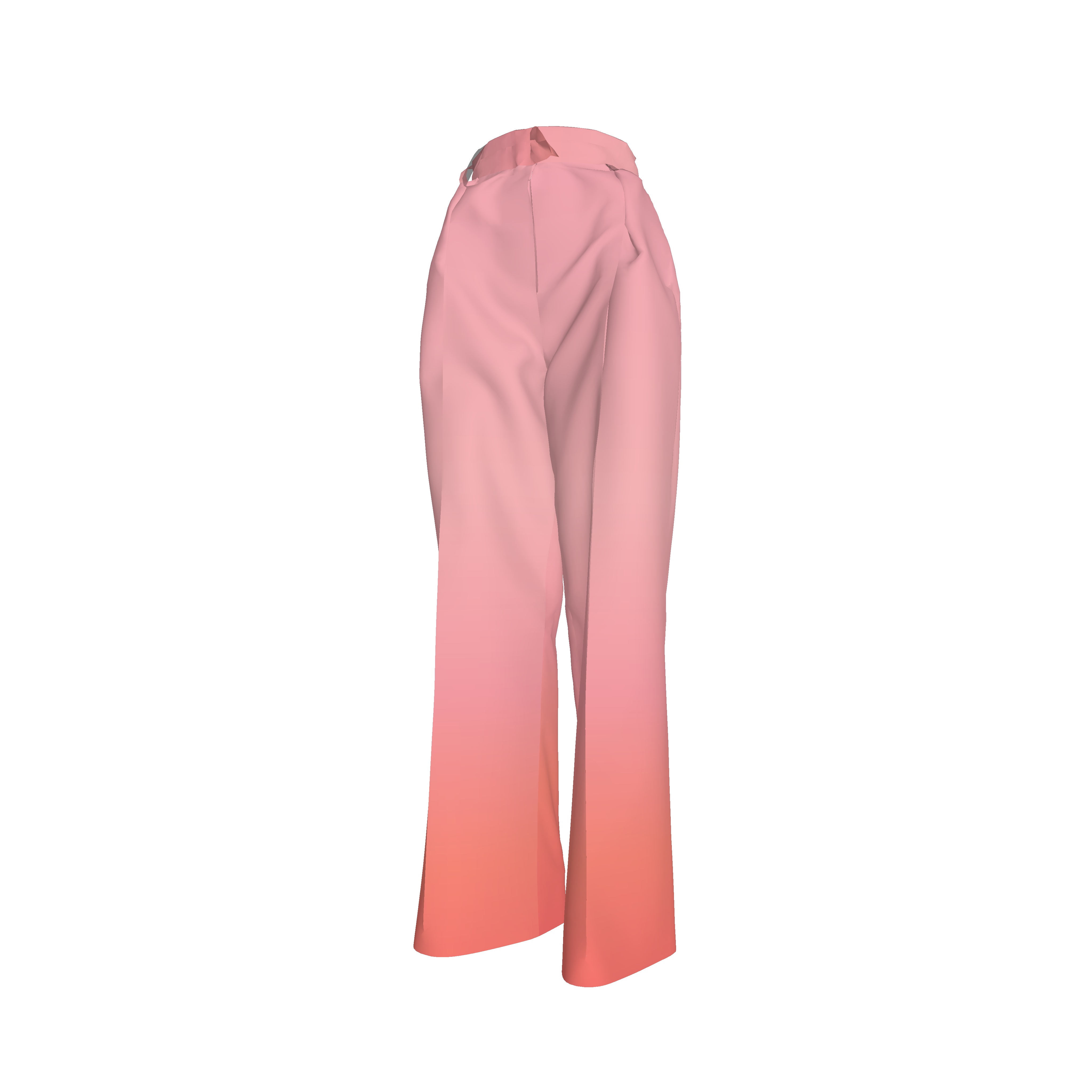 WOMENS FULL LEG PLEATED PANT IN GRADIENT PINK