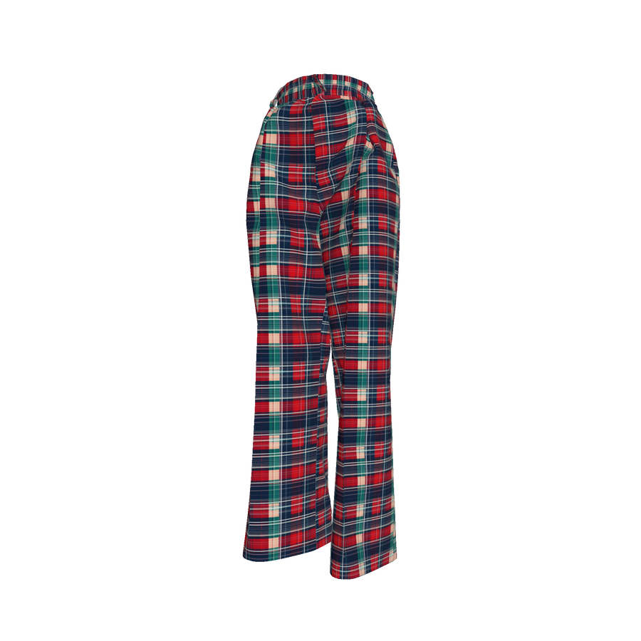 HOLIDAY PLAID PLEATED PANT