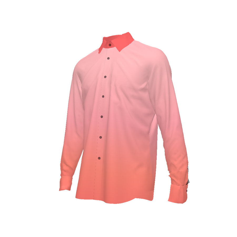 UNISEX FRENCH PLACKET BUTTON UP SHIRT IN GRADIENT PINK