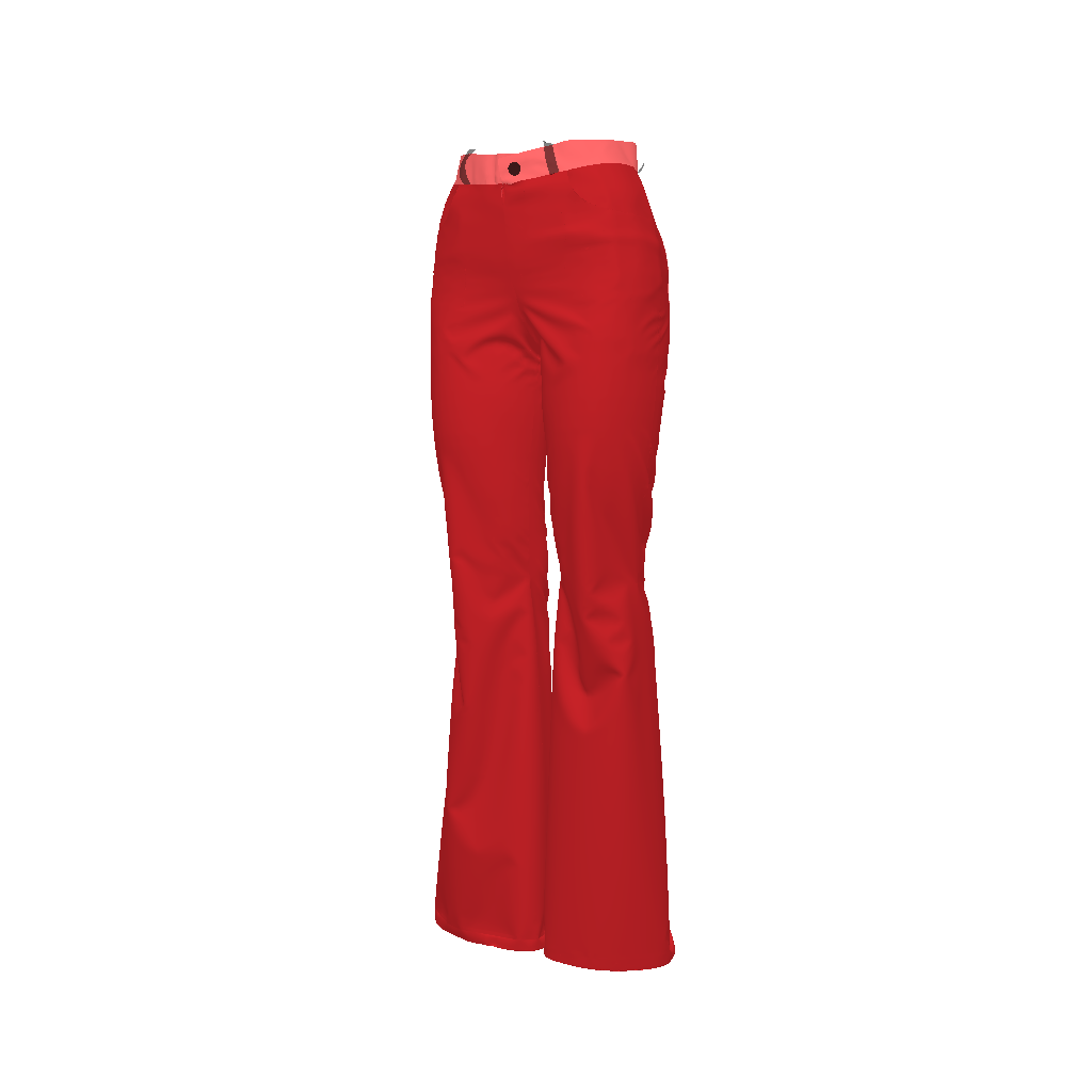 CHERRY RED BELL BOTTOM JEANS