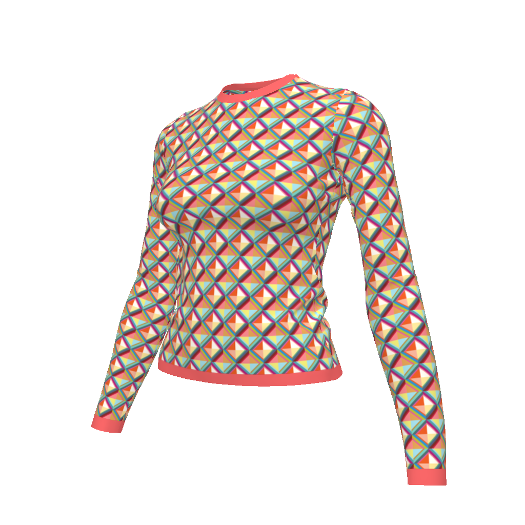 LONG SLEEVE TRIANGULAR PRINT T-SHIRT