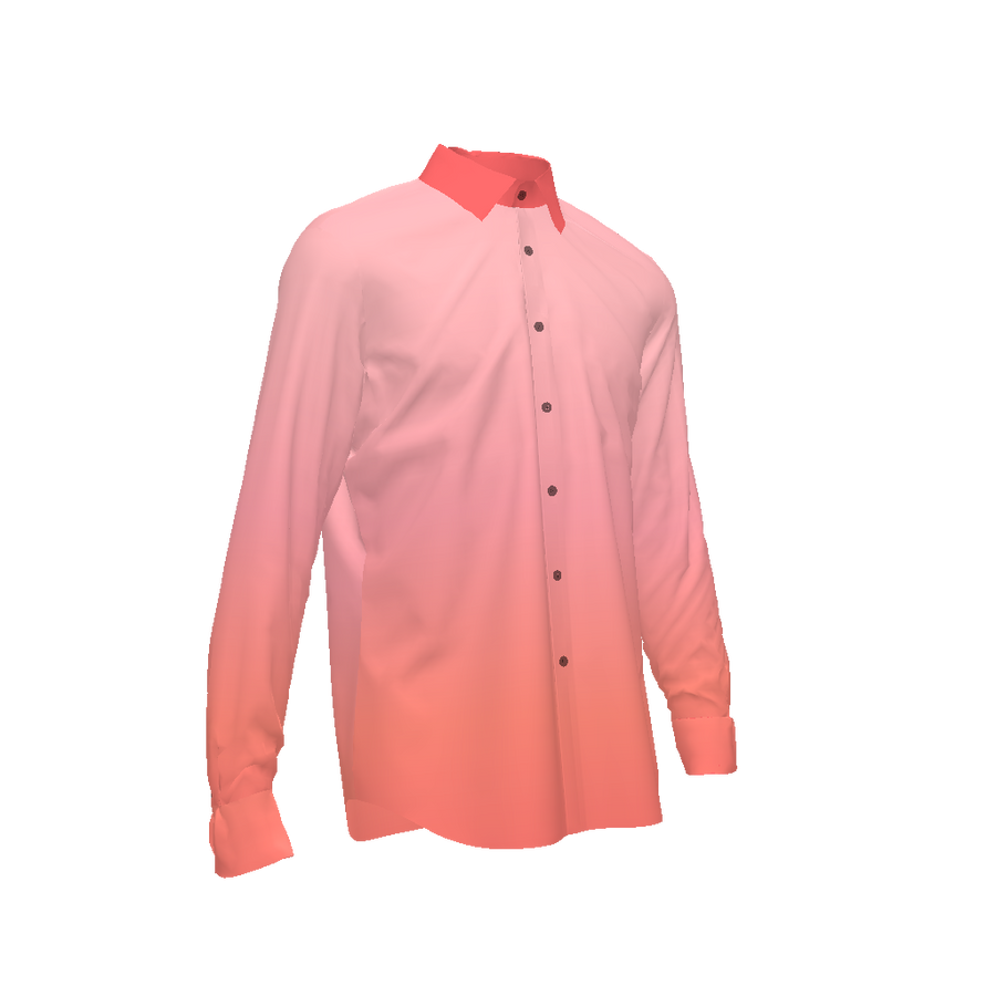 UNISEX FRENCH PLACKET BUTTON UP SHIRT IN GRADIENT PINK