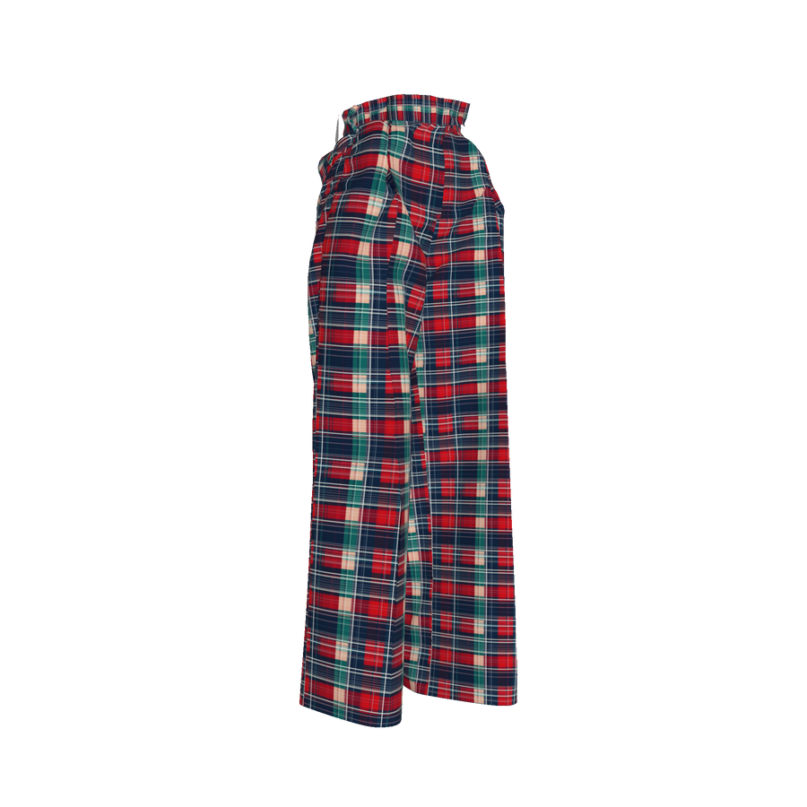 HOLIDAY PLAID PLEATED PANT